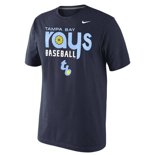 MLB Men Tampa Bay Rays Nike Home Practice Team Logo TShirt  Navy->mlb t-shirts->Sports Accessory